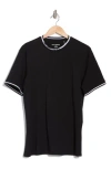 Karl Lagerfeld Paris Logo Trim Crewneck T-shirt In Black