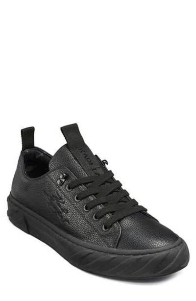 Karl Lagerfeld Men's Logo Leather Low-top Sneakers In Black