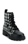 Karl Lagerfeld Paris Makenzie Combat Boot In Black/white