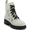 Karl Lagerfeld Paris Makenzie Combat Boot In White