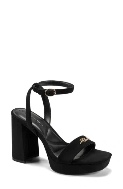 Karl Lagerfeld Paris Maleia Ankle Strap Platform Sandal In Black
