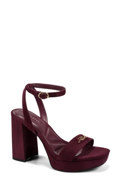 Karl Lagerfeld Paris Maleia Ankle Strap Platform Sandal In Burgundy