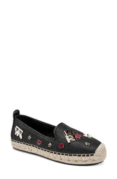 Karl Lagerfeld Paris Malvie Espadrille Flat In Black