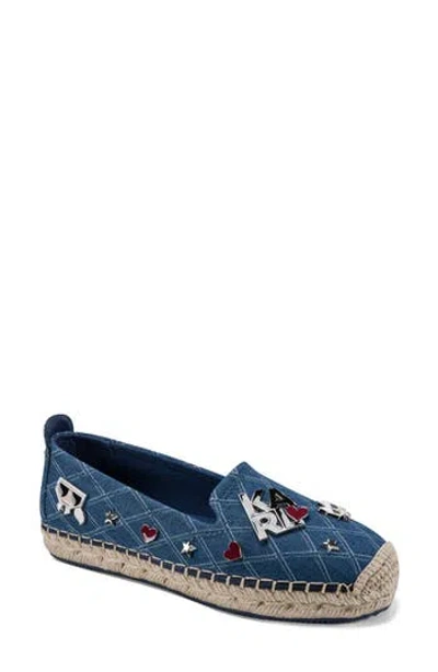 Karl Lagerfeld Paris Malvie Espadrille Flat In Blue