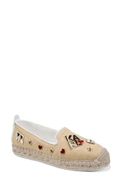Karl Lagerfeld Paris Malvie Espadrille Flat In Neutral