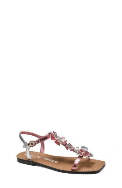 Karl Lagerfeld Paris Margate Flower Embellished Sandal In Multi