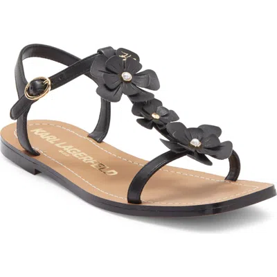 Karl Lagerfeld Paris Margate T-strap Sandal In Black