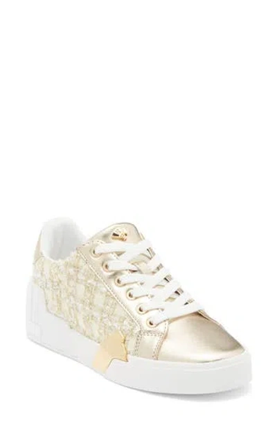 Karl Lagerfeld Paris Marquise Lace-up Sneaker In Gold