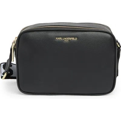 Karl Lagerfeld Paris Maybelle Camera Crossbody Bag In Black/gold