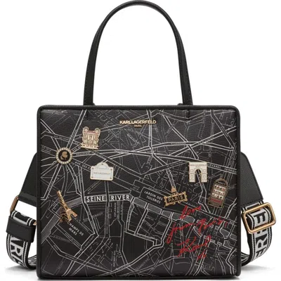Karl Lagerfeld Paris Maybelle Satchel In Black Multi