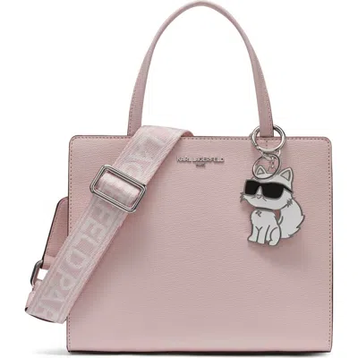 Karl Lagerfeld Paris Maybelle Satchel With Choupette Hang Off In Pink