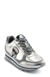 Karl Lagerfeld Paris Meade Metallic Sneaker In Pewter