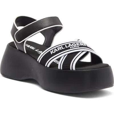 Karl Lagerfeld Paris Meddi Platform Sandal In Black