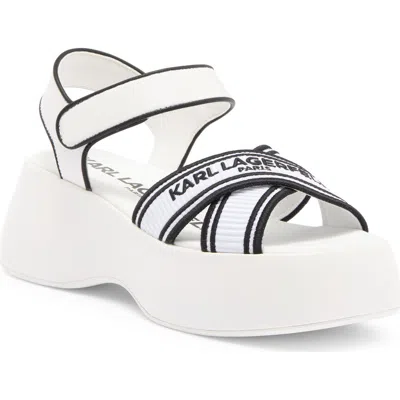 Karl Lagerfeld Paris Meddi Platform Sandal In Bright White