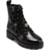 Karl Lagerfeld Paris Mela Combat Boot In Black