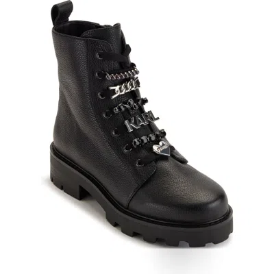 Karl Lagerfeld Paris Mela Combat Boot In Black