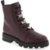 Karl Lagerfeld Paris Mela Combat Boot In Wine