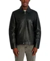 Karl Lagerfeld Collared Leather Jacket In Black