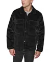 Karl Lagerfeld Paris Men's Corduroy Collared Shirt Jacket In Black