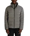 Karl Lagerfeld Paris Quilted Midweight Puffer Jacket In Gray