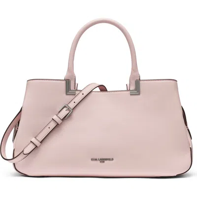 Karl Lagerfeld Paris Meribel Leather Satchel In Pink