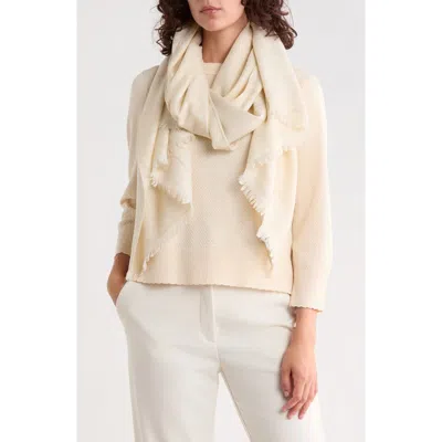 Karl Lagerfeld Paris Metallic Pashmina In Eggshell
