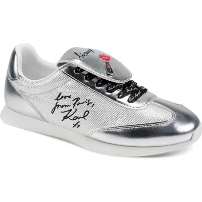 Karl Lagerfeld Paris Midwood Sneaker In Silver