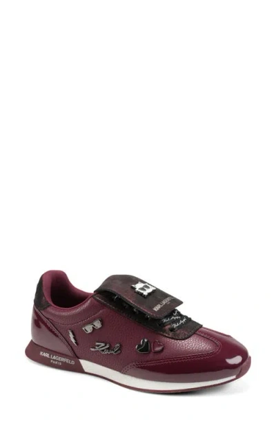 Karl Lagerfeld Paris Minia Pins Lace Up Sneaker In Brown