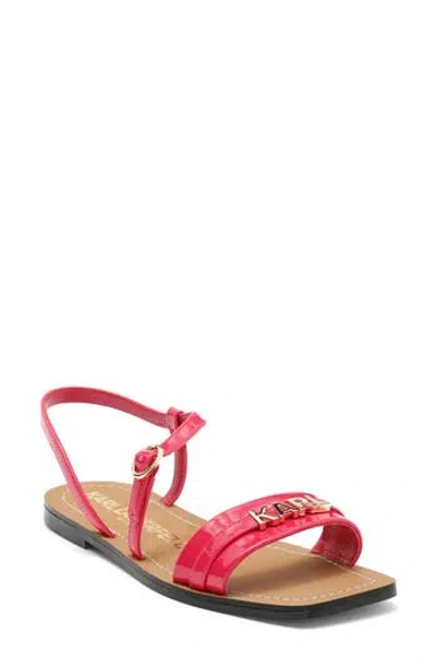 Karl Lagerfeld Paris Miram Flat Strappy Sandal In Pink