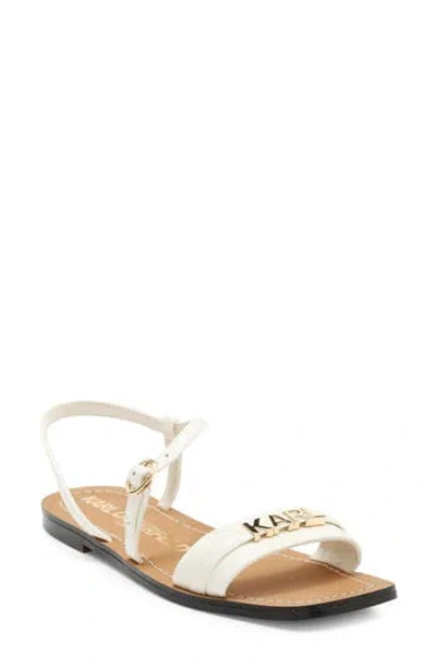 Karl Lagerfeld Paris Miram Flat Strappy Sandal In White