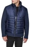 Karl Lagerfeld Paris Mixed Media Jacket In Blue