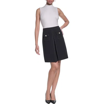 Karl Lagerfeld Paris Mock Neck Scuba Crepe Faux Two-piece Dress In Multi