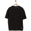 Karl Lagerfeld Paris Mock Neck Waffle Knit T-shirt In Black