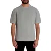 Karl Lagerfeld Oubboo Mock Neck Waffle Knit T-shirt In Gray