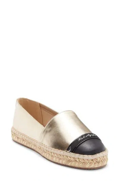 Karl Lagerfeld Paris Montella Espadrille Flat In Metallic