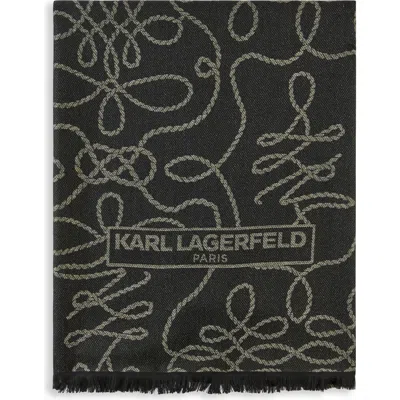Karl Lagerfeld Paris Nautical Knots Wrap Scarf In Gray