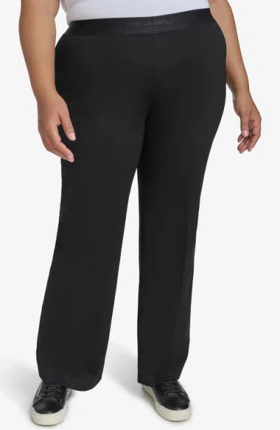 Karl Lagerfeld Paris Nylon Blend Compression Pants In Black