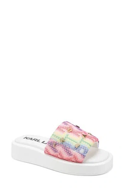 Karl Lagerfeld Paris Opal Mesh Platform Slide Sandal In Multi