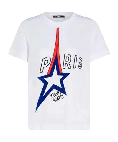 Karl Lagerfeld Paris Organic-cotton T-shirt In White