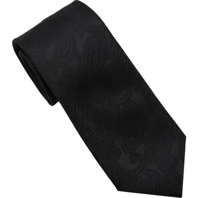 Karl Lagerfeld Paris Paisley Jacquard Tie In Black