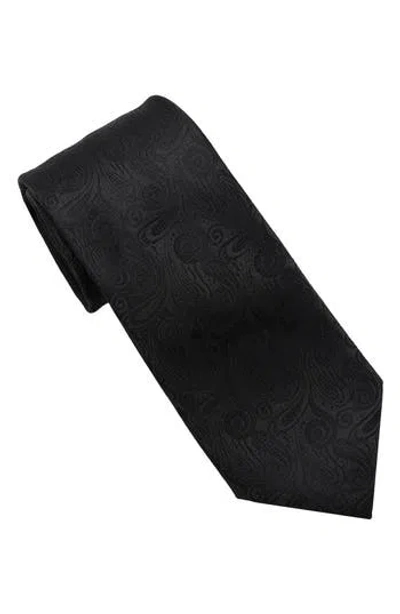 Karl Lagerfeld Paris Paisley Jacquard Tie In Black
