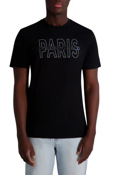 Karl Lagerfeld Paris Paris Cotton Graphic T-shirt In Black
