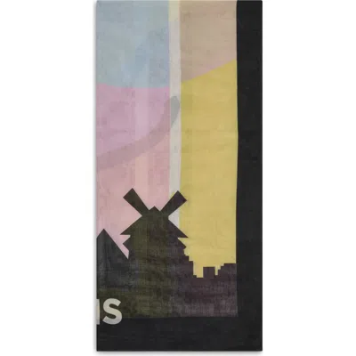 Karl Lagerfeld Paris Paris Skyline Logo Scarf In Black