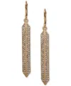 Karl Lagerfeld Paris Pave Bar Linear Drop Earrings In Gold