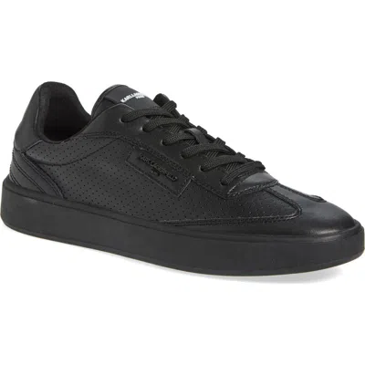 Karl Lagerfeld Paris Perforated Logo Sneaker In Black