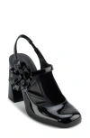 Karl Lagerfeld Pierra Womens Embellished Patent Leather Slingback Heels In Black