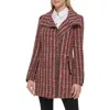 Karl Lagerfeld Paris Plaid Sequin Embellished Zip Coat In Multi