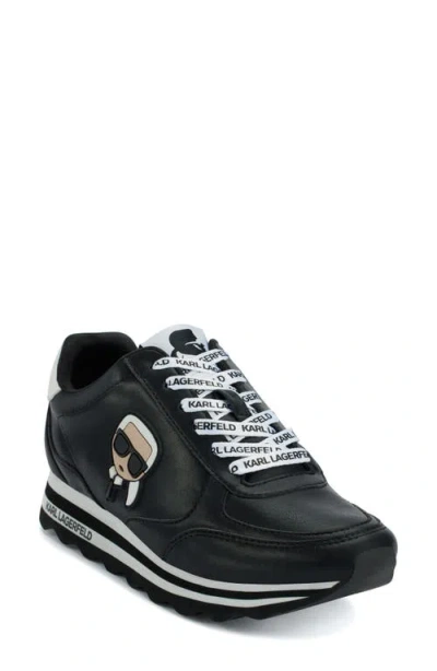 Karl Lagerfeld Paris Platform Sneaker In Black/white