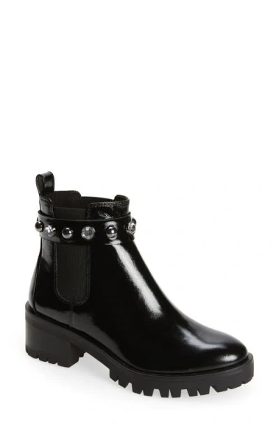 Karl Lagerfeld Paris Porshay Lug Sole Bootie In Black/black