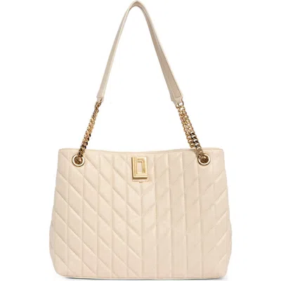 Karl Lagerfeld Paris Quilted Leather Tote In Brie
